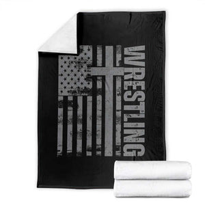 Wrestling Christian Vintage Patriotic American Flag Throw Blanket TS11 Black Print Your Wear