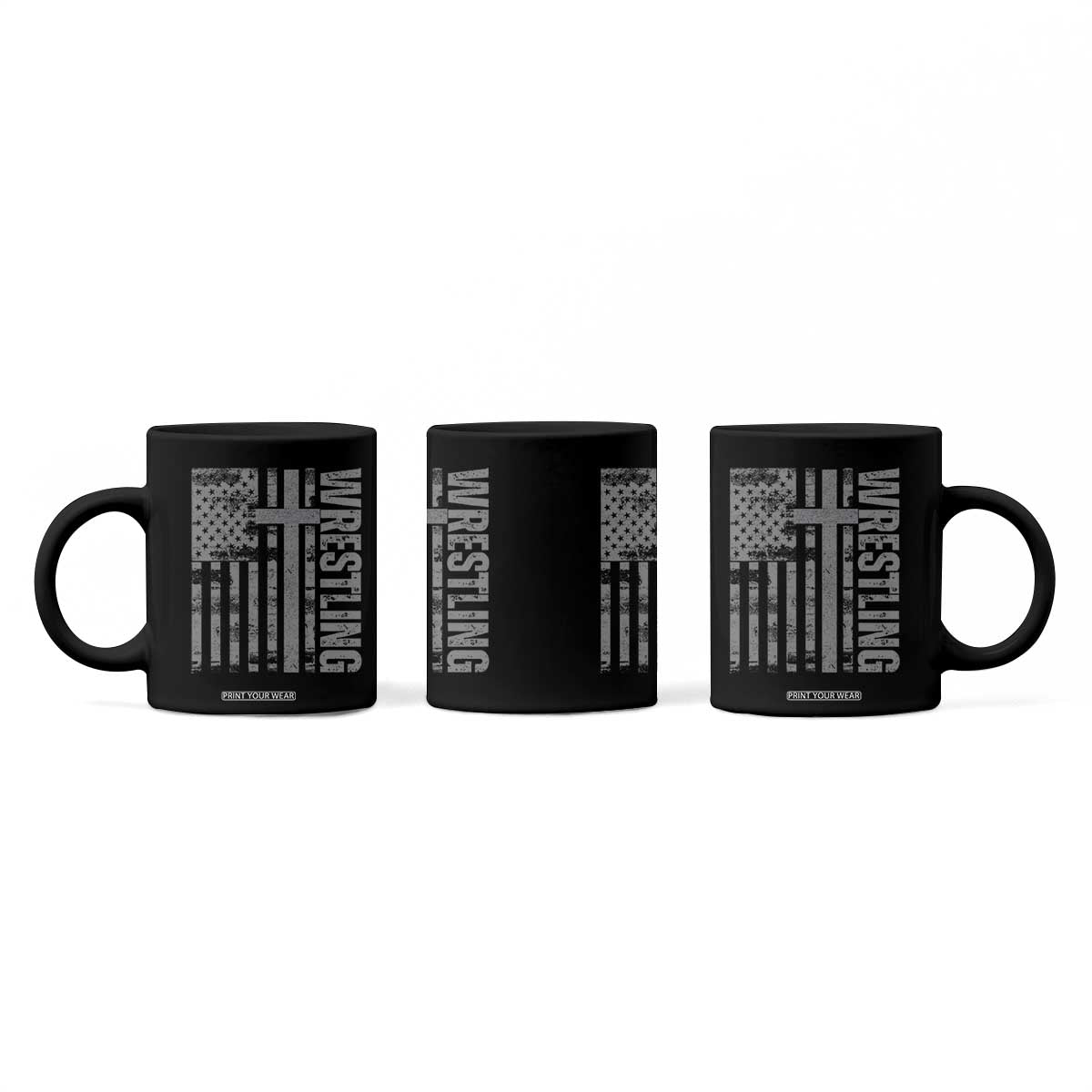 Wrestling Christian Vintage Patriotic American Flag Coffee Mug TS11 Print Your Wear