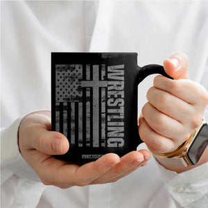 Wrestling Christian Vintage Patriotic American Flag Coffee Mug TS11 Print Your Wear