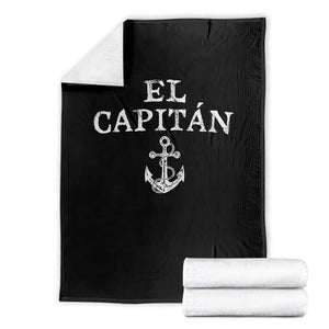 El Capitan Throw Blanket Funny Boat Captain Vintage Anchor TS11 Black Print Your Wear
