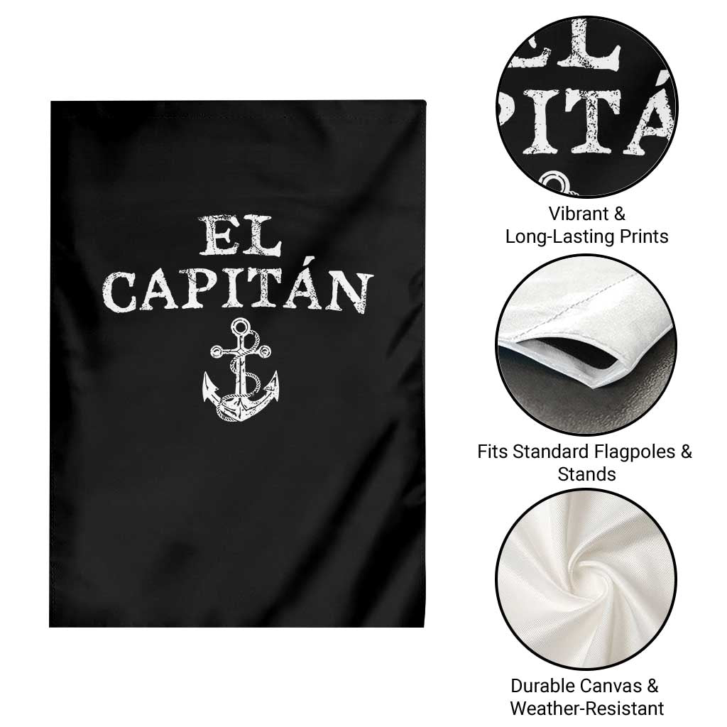 El Capitan Garden Flag Funny Boat Captain Vintage Anchor TS11 Print Your Wear