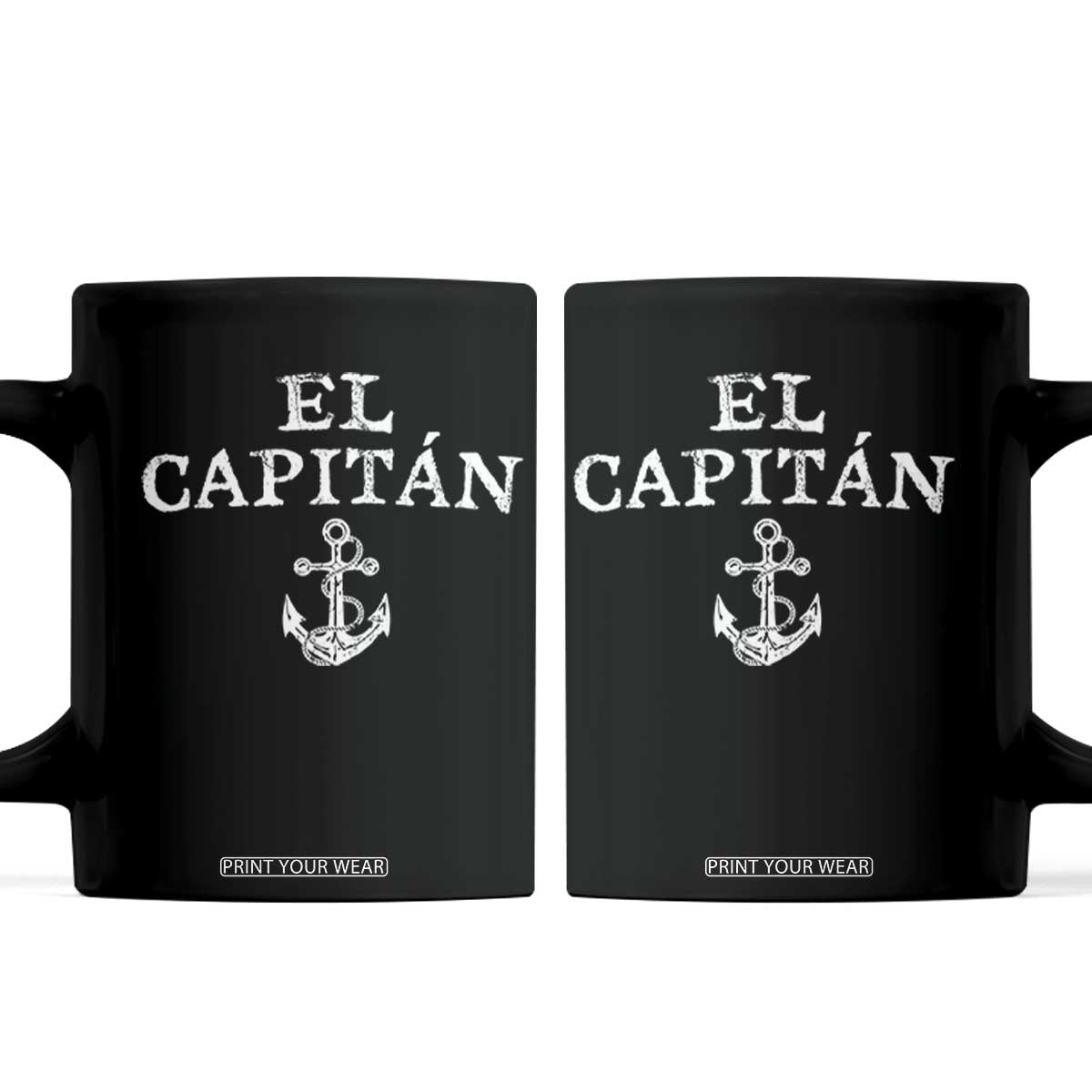 El Capitan Coffee Mug Funny Boat Captain Vintage Anchor TS11 Black Print Your Wear