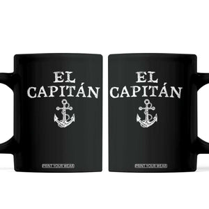 El Capitan Coffee Mug Funny Boat Captain Vintage Anchor TS11 Black Print Your Wear