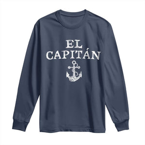 El Capitan Long Sleeve Shirt Funny Boat Captain Vintage Anchor TS11 Navy Print Your Wear