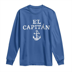 El Capitan Long Sleeve Shirt Funny Boat Captain Vintage Anchor TS11 Royal Blue Print Your Wear