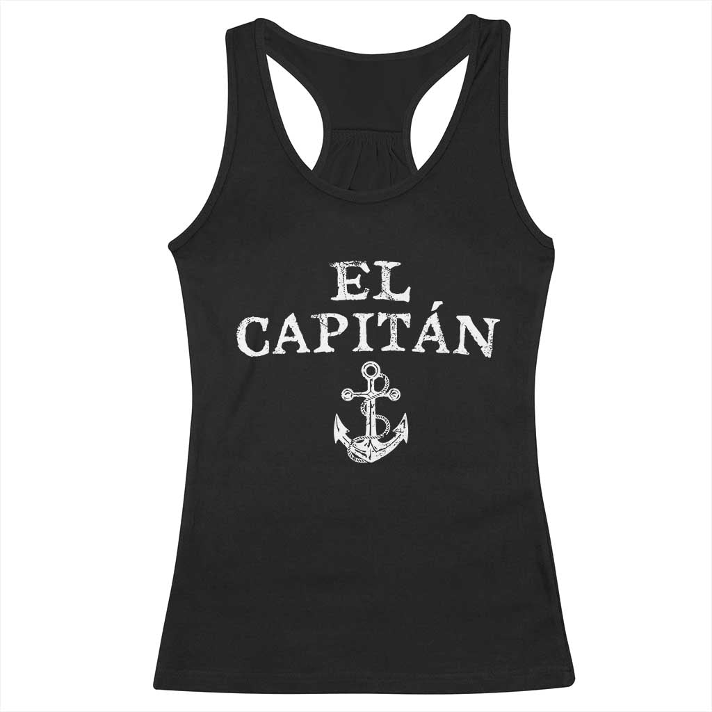 El Capitan Racerback Tank Top Funny Boat Captain Vintage Anchor TS11 Black Print Your Wear