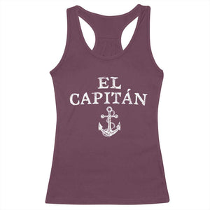 El Capitan Racerback Tank Top Funny Boat Captain Vintage Anchor TS11 Maroon Print Your Wear