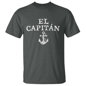 El Capitan T Shirt Funny Boat Captain Vintage Anchor TS11 Dark Heather Print Your Wear