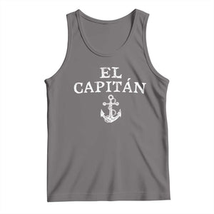 El Capitan Tank Top Funny Boat Captain Vintage Anchor TS11 Deep Heather Print Your Wear