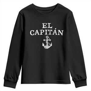 El Capitan Youth Sweatshirt Funny Boat Captain Vintage Anchor TS11 Black Print Your Wear