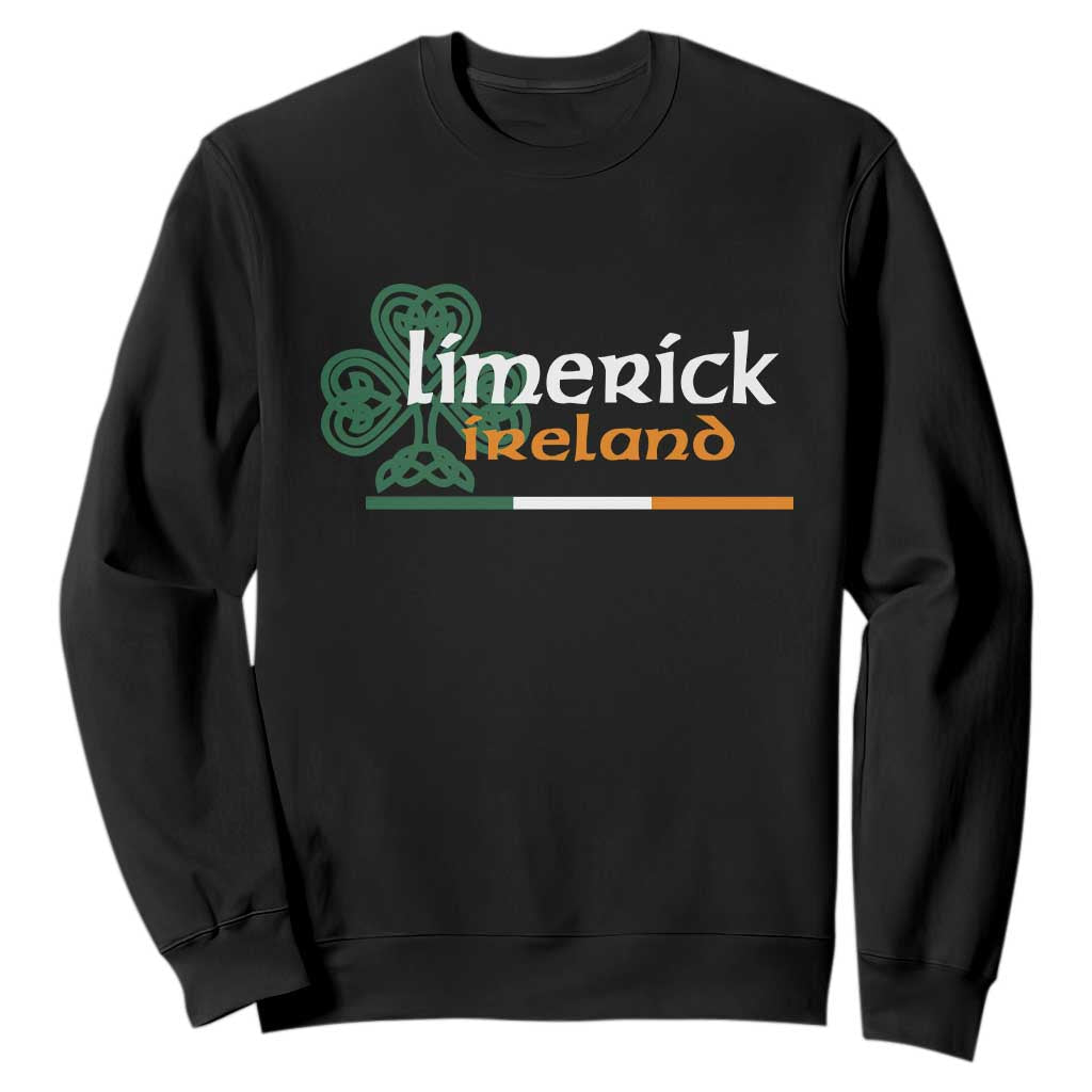 Limerick Ireland Sweatshirt Irish City Souvenir St Patricks Day Celtic Shamrock TS11 Black Print Your Wear