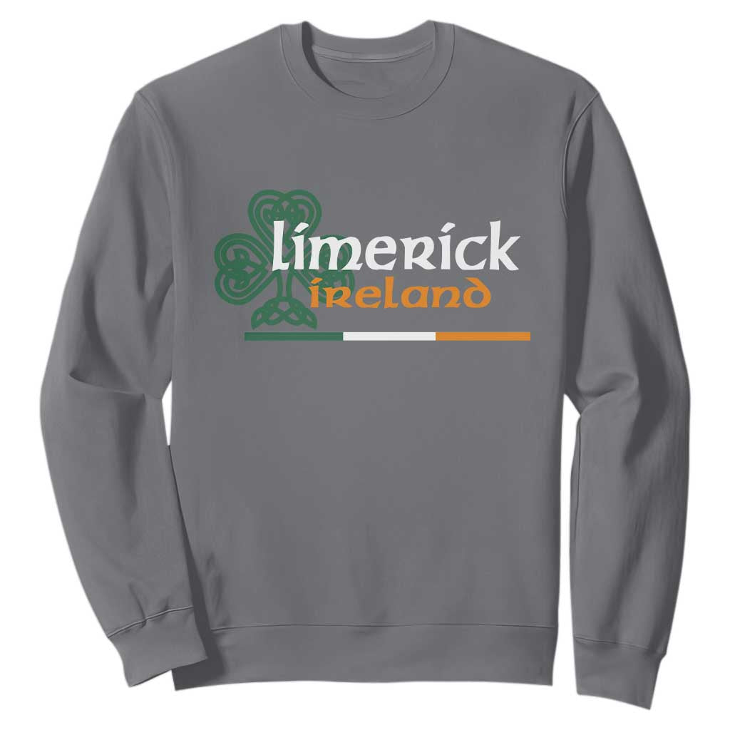 Limerick Ireland Sweatshirt Irish City Souvenir St Patricks Day Celtic Shamrock TS11 Charcoal Print Your Wear