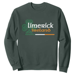 Limerick Ireland Sweatshirt Irish City Souvenir St Patricks Day Celtic Shamrock TS11 Dark Forest Green Print Your Wear