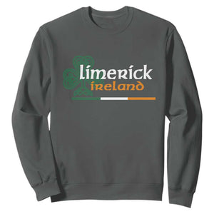 Limerick Ireland Sweatshirt Irish City Souvenir St Patricks Day Celtic Shamrock TS11 Dark Heather Print Your Wear