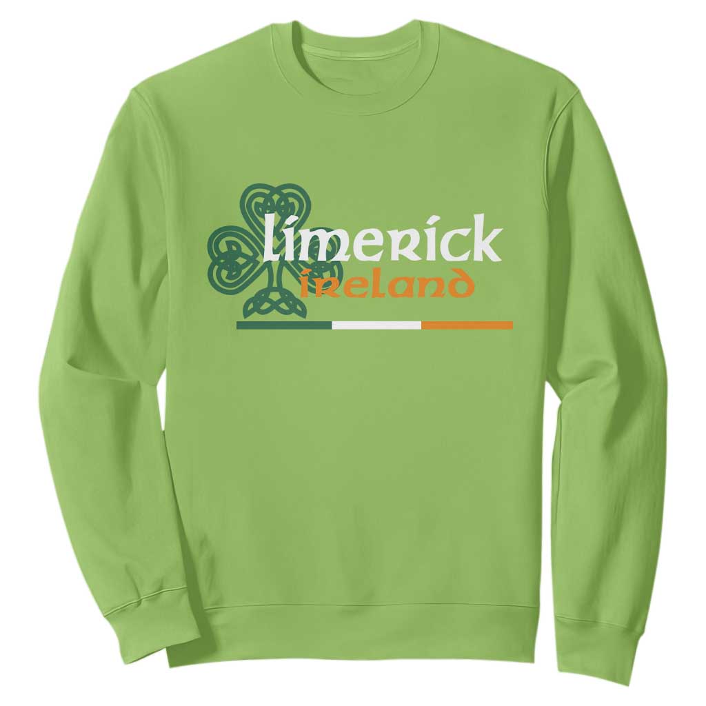 Limerick Ireland Sweatshirt Irish City Souvenir St Patricks Day Celtic Shamrock TS11 Lime Print Your Wear