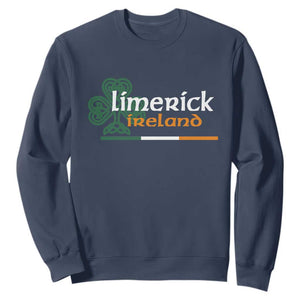 Limerick Ireland Sweatshirt Irish City Souvenir St Patricks Day Celtic Shamrock TS11 Navy Print Your Wear