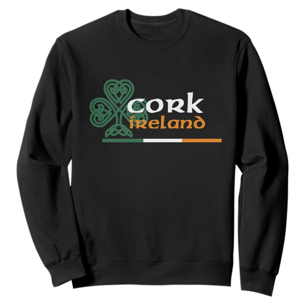 Cork Ireland Sweatshirt Irish City Souvenir St Patricks Day Celtic Shamrock TS11 Black Print Your Wear