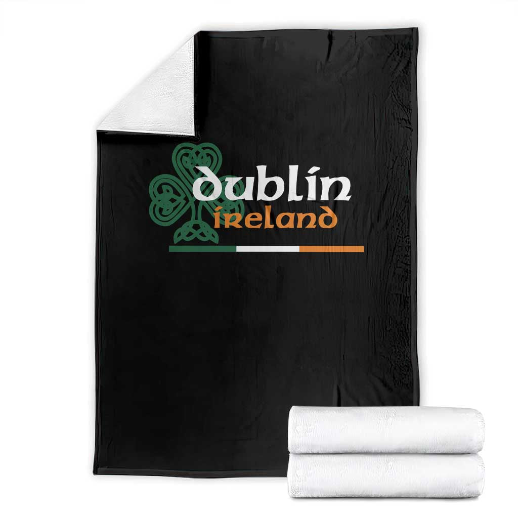 Dublin Ireland Throw Blanket Irish City Souvenir St Patricks Day Celtic Shamrock TS11 Black Print Your Wear