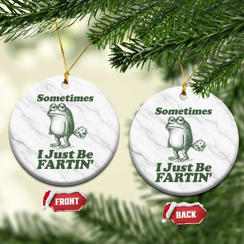Sometimes I Just Be Fartin Funny Frog Ceramic Ornament TS11 1pc White Marble Print Your Wear