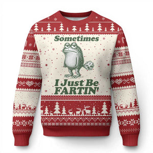 Sometimes I Just Be Fartin Funny Frog Ugly Christmas Sweater TS11 Beige Red Print Your Wear