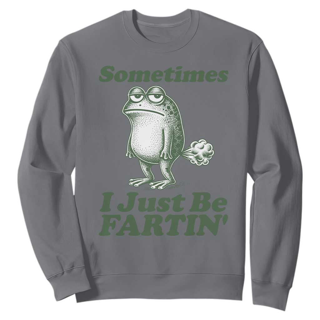 Sometimes I Just Be Fartin Funny Frog Sweatshirt TS11 Charcoal Print Your Wear