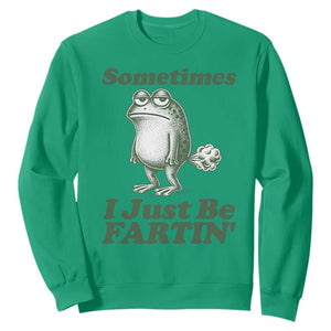 Sometimes I Just Be Fartin Funny Frog Sweatshirt TS11 Irish Green Print Your Wear