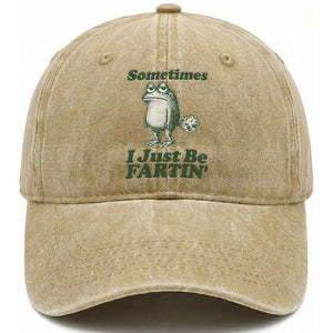 Sometimes I Just Be Fartin Funny Frog Washed Cotton Baseball Cap TS11 Print Your Wear