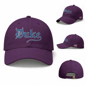 Duke Gothic Throwback Baseball Cap Game Day for Sports Fan TS11 Baseball Cap Universal Fit Purple Print Your Wear