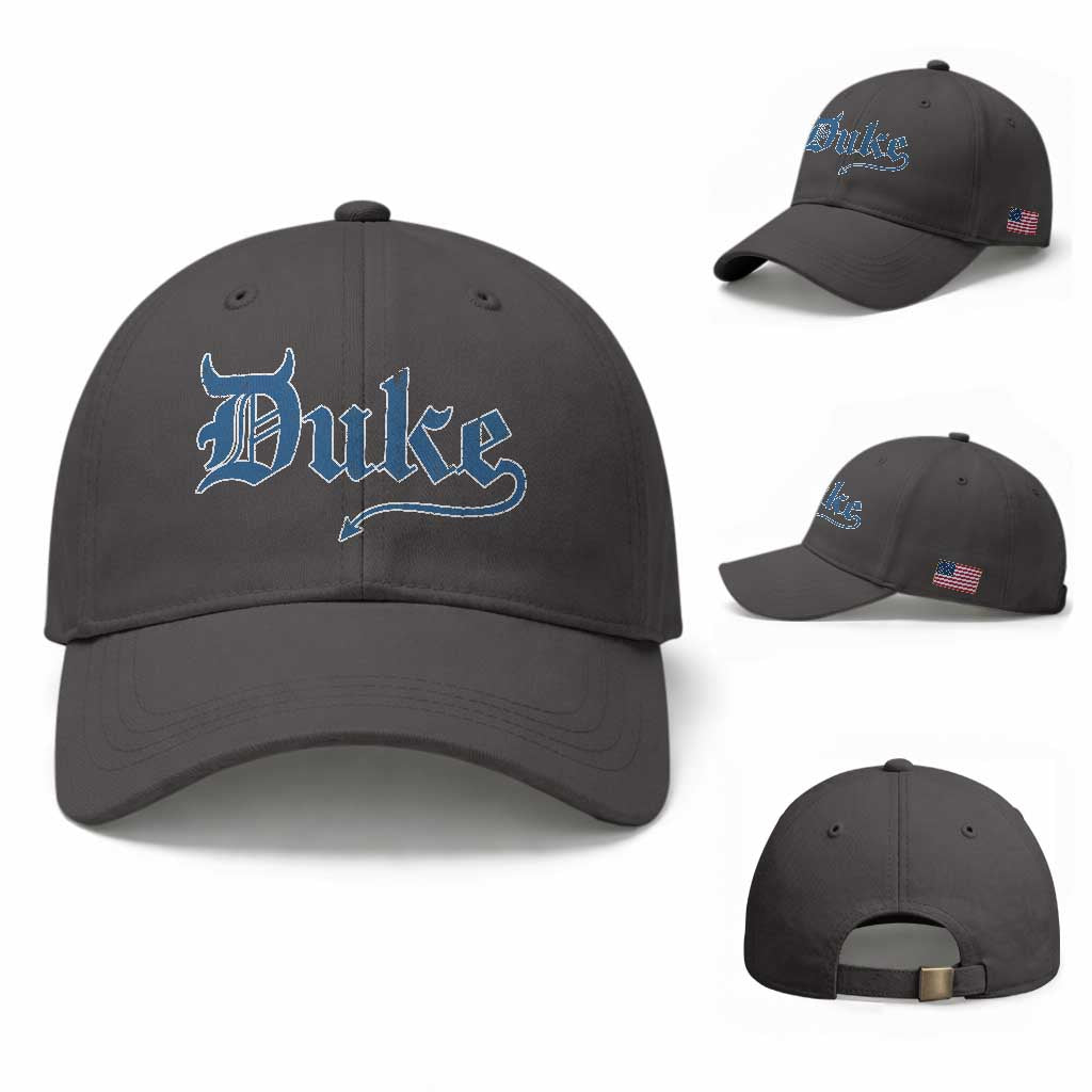 Duke Gothic Throwback Baseball Cap Game Day for Sports Fan TS11 Baseball Cap Universal Fit Dark Gray Print Your Wear