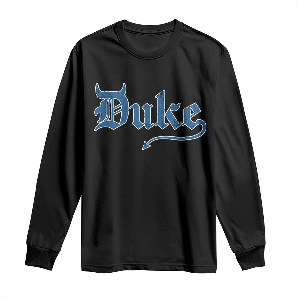 Duke Gothic Throwback Long Sleeve Shirt Game Day for Sports Fan TS11 Black Print Your Wear
