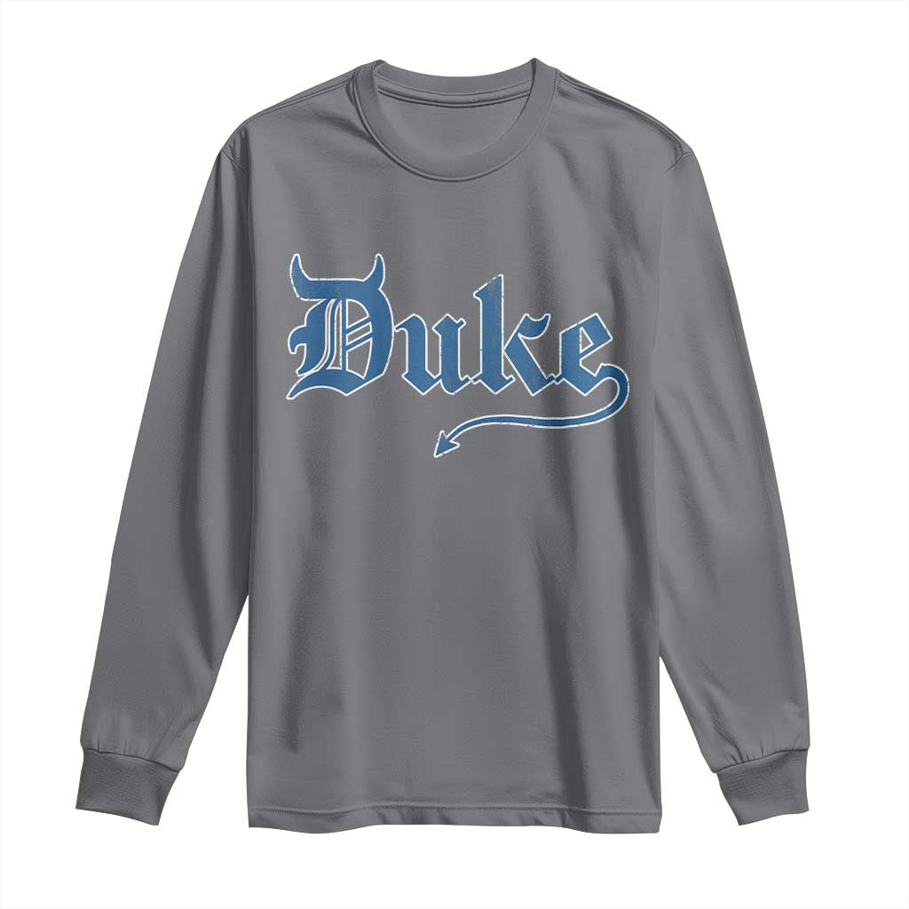 Duke Gothic Throwback Long Sleeve Shirt Game Day for Sports Fan TS11 Charcoal Print Your Wear