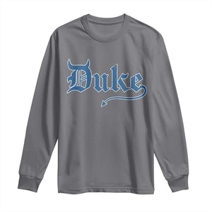Duke Gothic Throwback Long Sleeve Shirt Game Day for Sports Fan TS11 Charcoal Print Your Wear