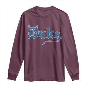 Duke Gothic Throwback Long Sleeve Shirt Game Day for Sports Fan TS11 Maroon Print Your Wear