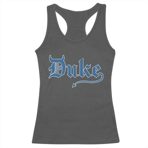 Duke Gothic Throwback Racerback Tank Top Game Day for Sports Fan TS11 Dark Heather Print Your Wear