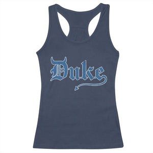 Duke Gothic Throwback Racerback Tank Top Game Day for Sports Fan TS11 Navy Print Your Wear