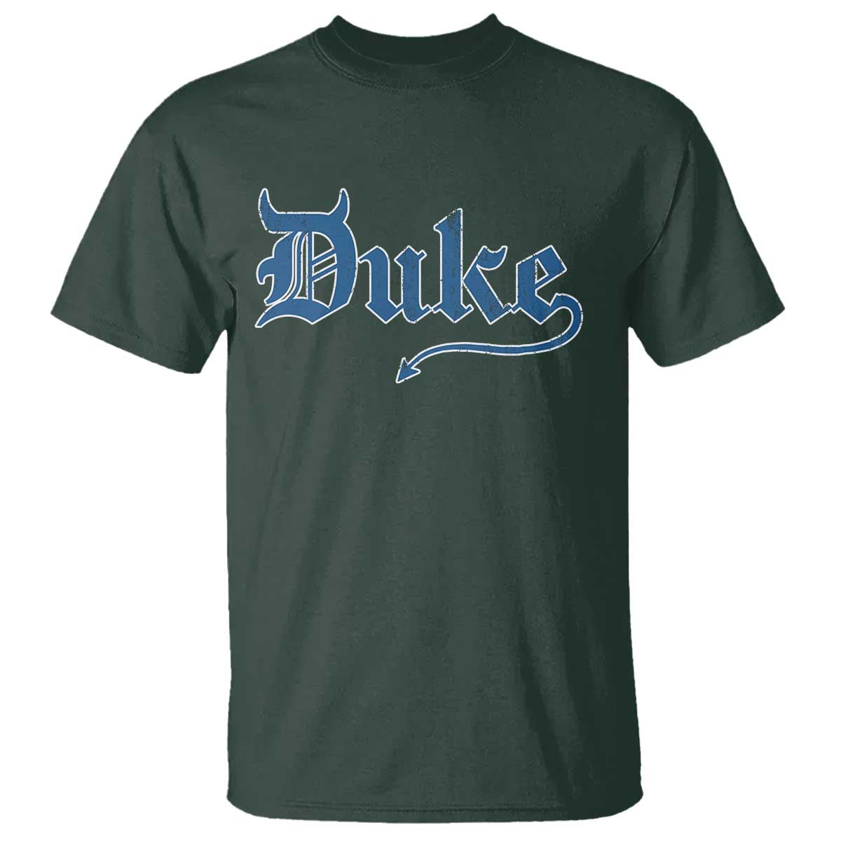 Duke Gothic Throwback T Shirt Game Day for Sports Fan TS11 Dark Forest Green Print Your Wear
