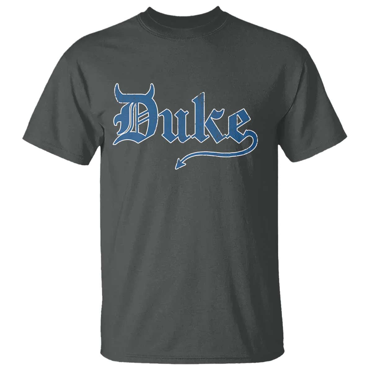 Duke Gothic Throwback T Shirt Game Day for Sports Fan TS11 Dark Heather Print Your Wear
