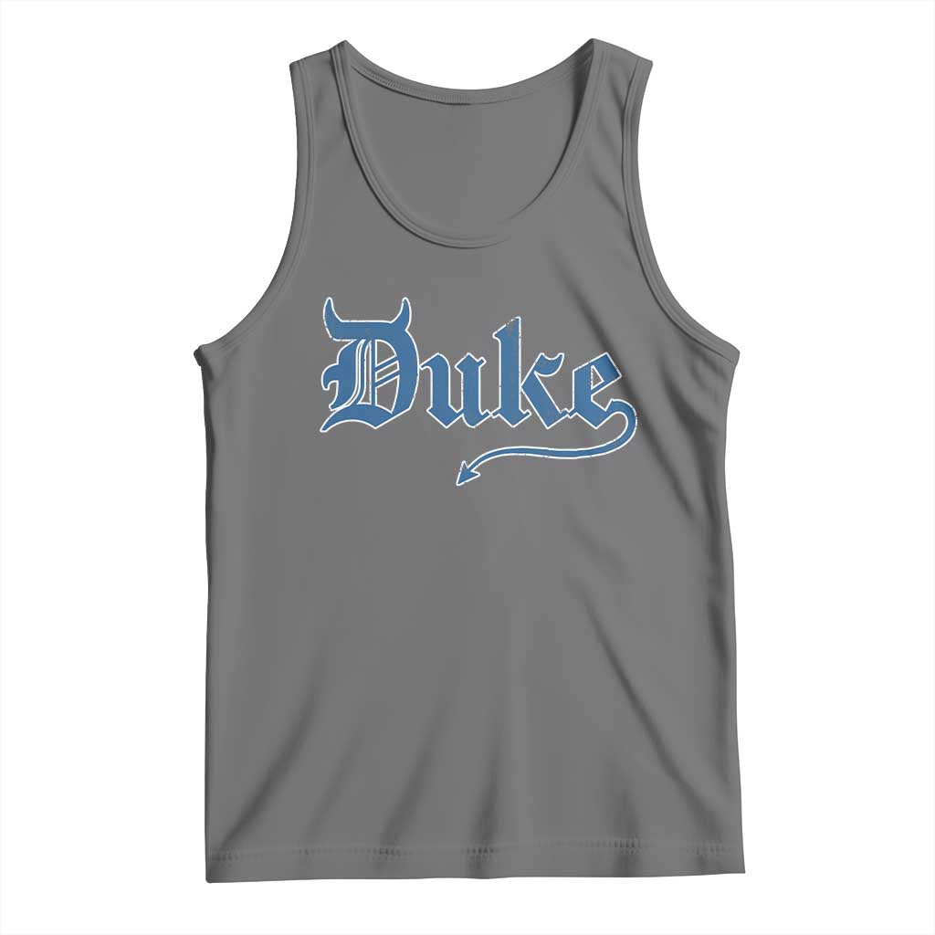 Duke Gothic Throwback Tank Top Game Day for Sports Fan TS11 Black Heather Print Your Wear