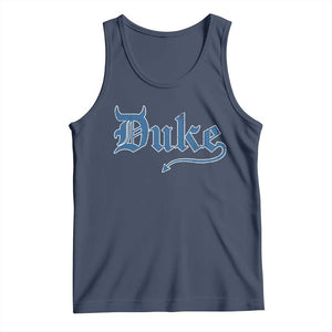 Duke Gothic Throwback Tank Top Game Day for Sports Fan TS11 Navy Print Your Wear