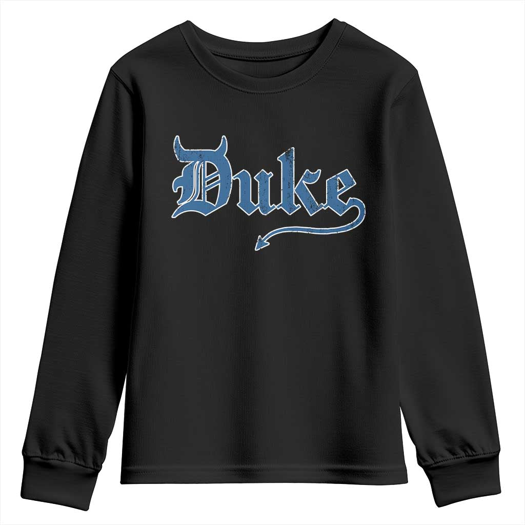 Duke Gothic Throwback Youth Sweatshirt Game Day for Sports Fan TS11 Black Print Your Wear