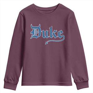 Duke Gothic Throwback Youth Sweatshirt Game Day for Sports Fan TS11 Maroon Print Your Wear