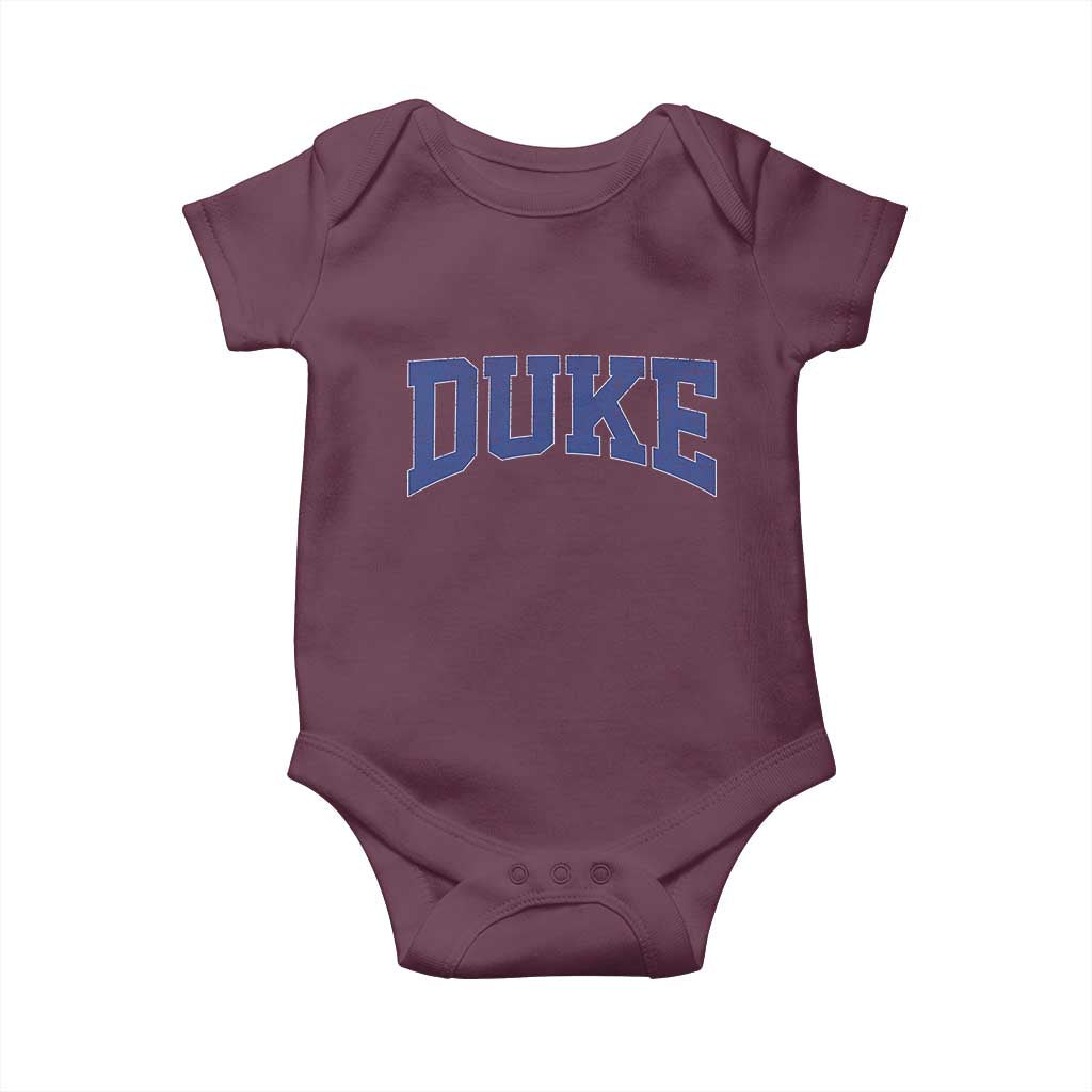 Duke Bold Name - Sports Fans Baby Onesie - Custom Infant Bodysuit TS11 Maroon Print Your Wear