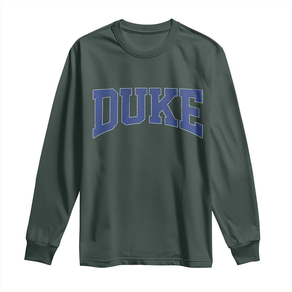 Duke Bold Name Sports Fans Long Sleeve Shirt TS11 Dark Forest Green Print Your Wear