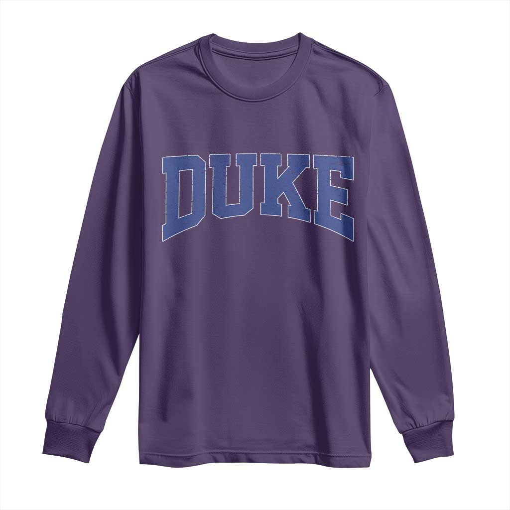 Duke Bold Name Sports Fans Long Sleeve Shirt TS11 Purple Print Your Wear