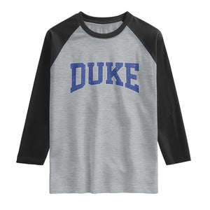 Duke Bold Name Sports Fans Raglan Shirt TS11 Heather Gray Black Print Your Wear