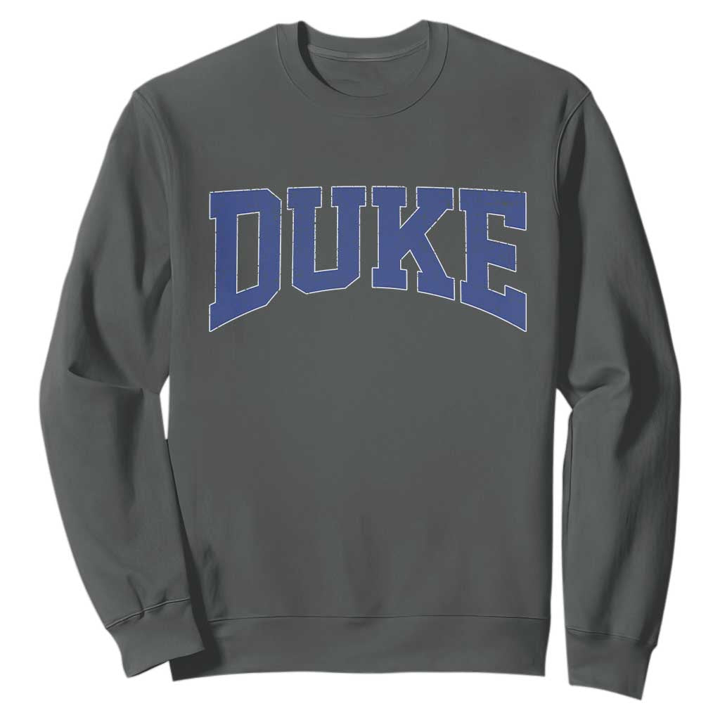 Duke Bold Name Sports Fans Sweatshirt TS11 Dark Heather Print Your Wear