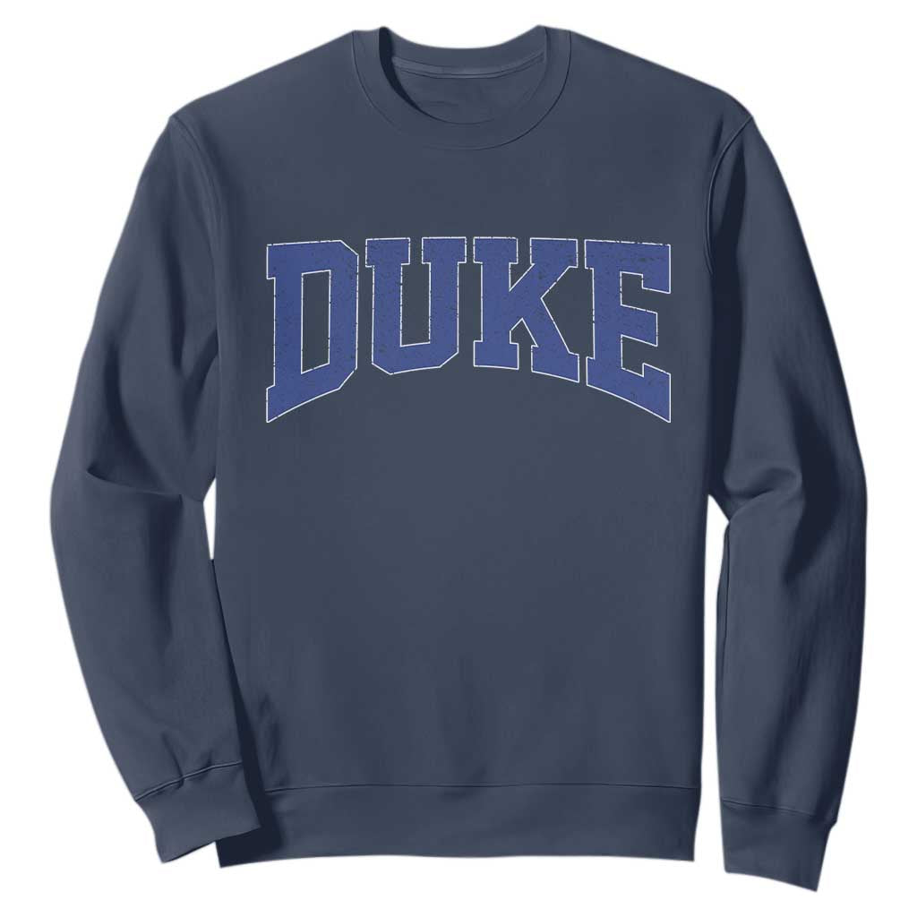 Duke Bold Name Sports Fans Sweatshirt TS11 Navy Print Your Wear