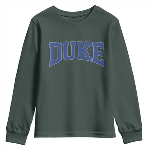 Duke Bold Name Sports Fans Youth Sweatshirt TS11 Dark Forest Green Print Your Wear