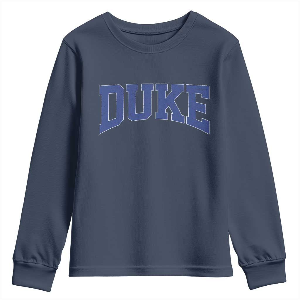 Duke Bold Name Sports Fans Youth Sweatshirt TS11 Navy Print Your Wear