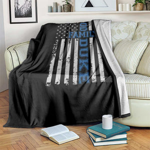 God Family Duke Throw Blanket Blue Game Day Vintage American Flag TS11 Print Your Wear